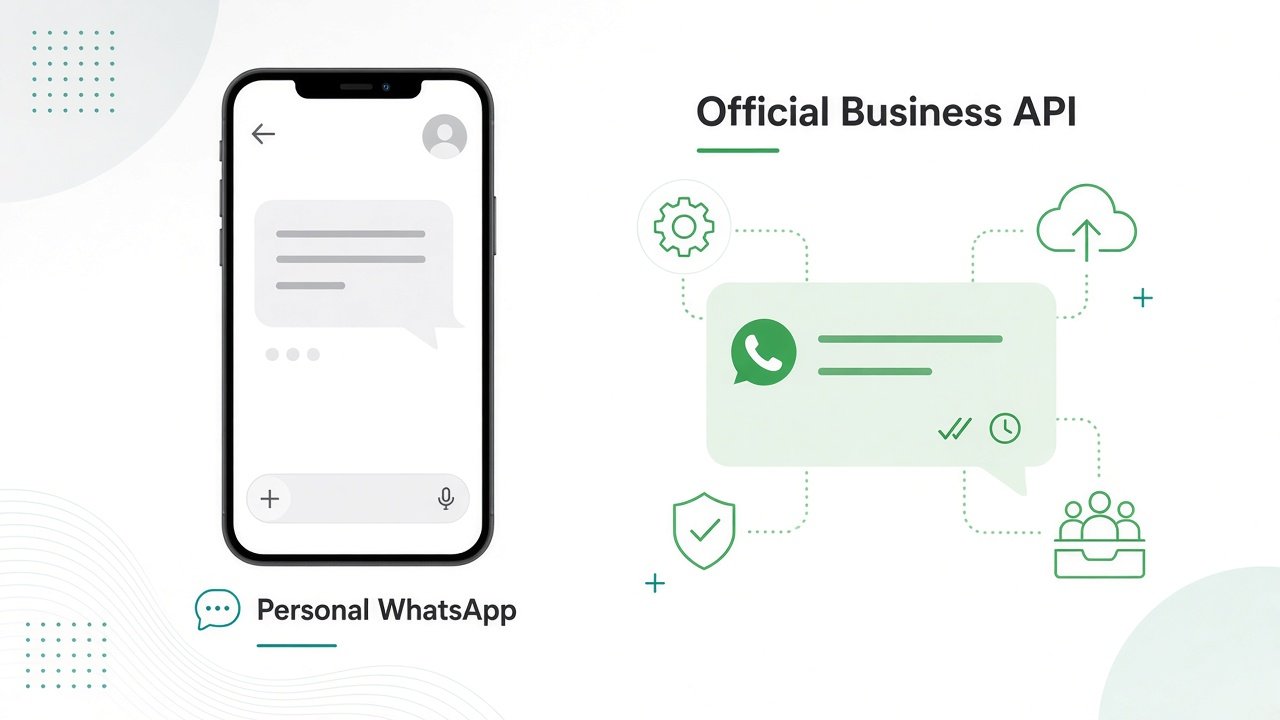 Personal WhatsApp vs Official WhatsApp Business API for Indian Businesses (2026 Guide)