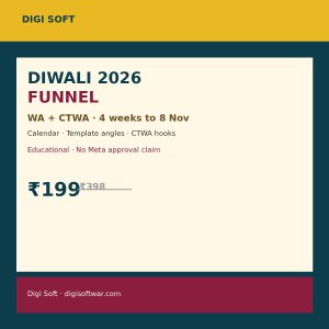 Diwali 2026 WA + CTWA Funnel Pack (Digi Soft)