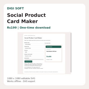 Social Product Card Maker - Offline SVG Tool | Digi Soft