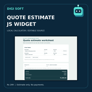 Quote Estimate JavaScript Widget - Editable Local Calculator | Digi Soft