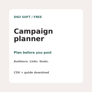Free Campaign Planning Worksheet - CSV Starter | Digi Soft