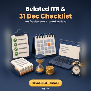 Missed Your ITR? Belated Return & 31 December 2026 Checklist (AY 2026-27) – Printable PDF + Excel Late Fee & Interest Calculator